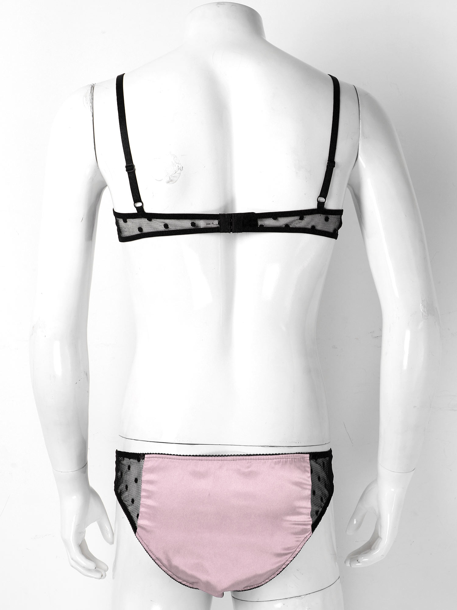 Men Satin Lingerie Suit Sissy  - Sheer Mesh Bra incelemesi ve fiyatı