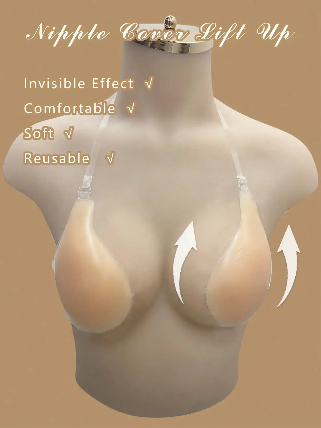 1pc Invisible Backless Straple - Push Up Bra Silicone incelemesi ve fiyatı