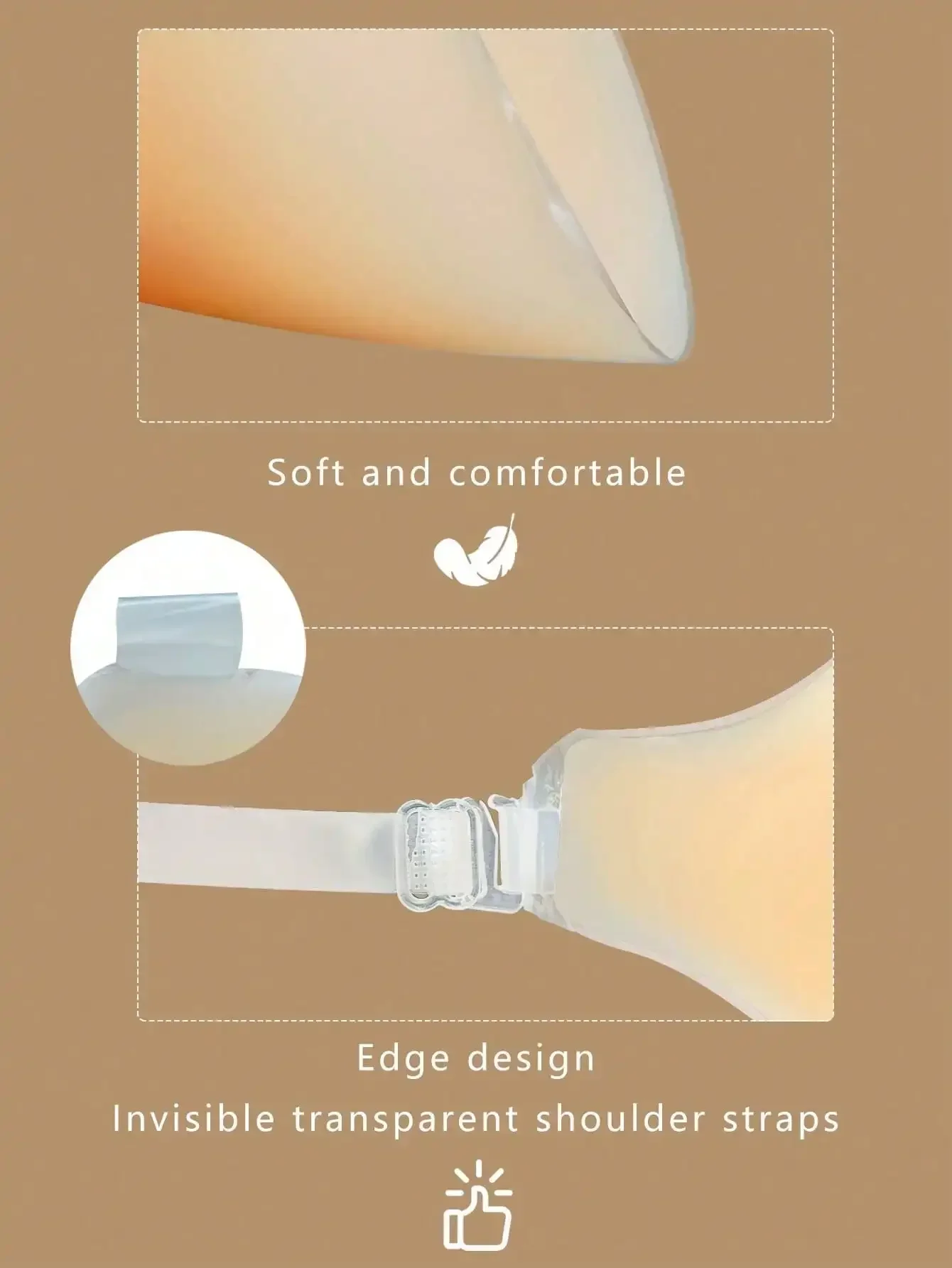 1pc Invisible Backless Straple - Push Up Bra Silicone incelemesi ve fiyatı