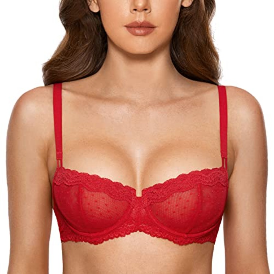 DOBREVA Women's Sexy Lace Bra  - Demi Bra Balconette incelemesi ve fiyatı